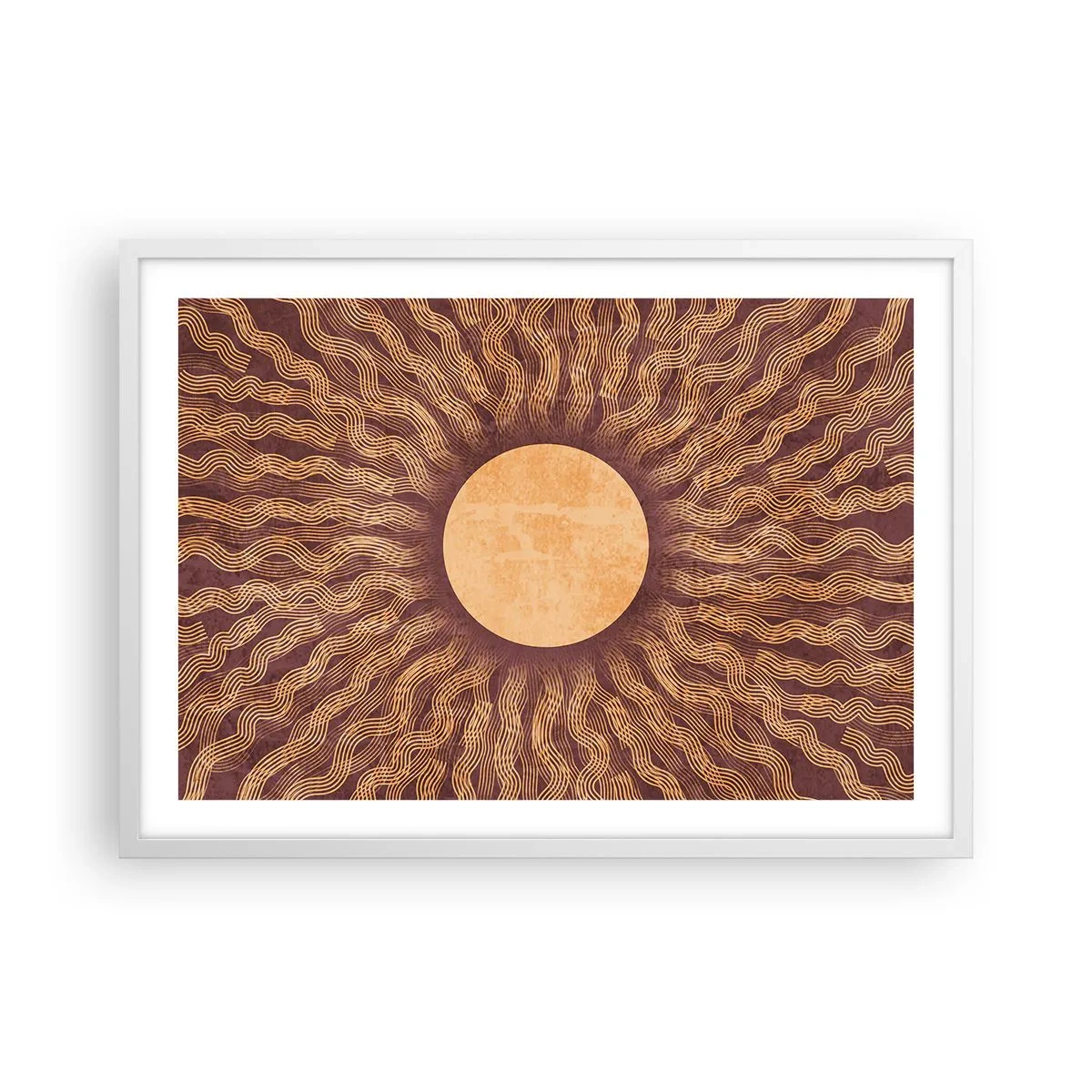 Poster in een witte lijst - Zon icoon - 70x50 cm