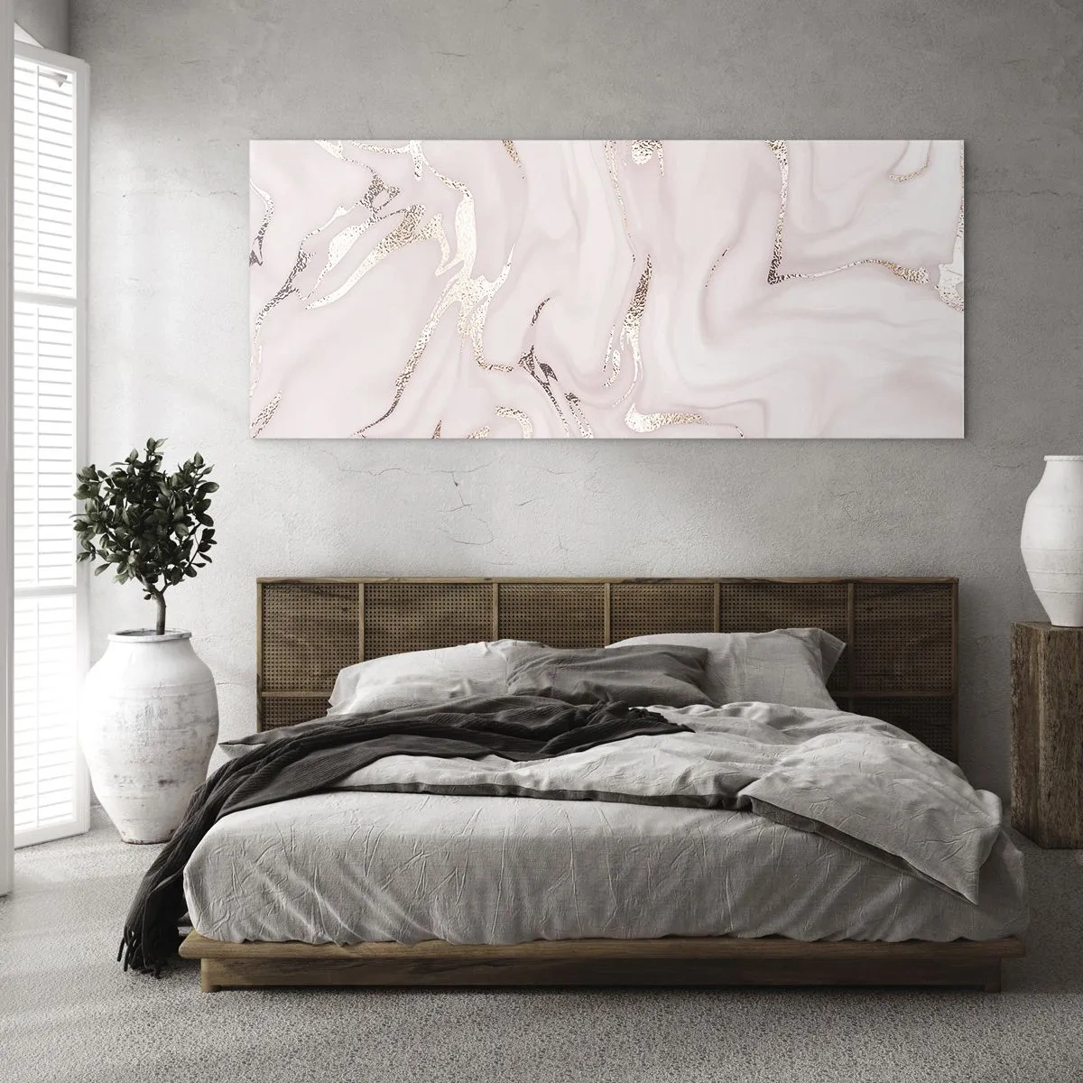 Schilderen op glas - In een roze sjaal - 120x50 cm
