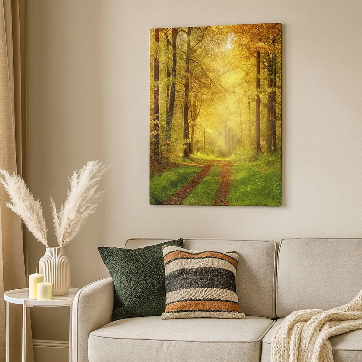 Schilderen op canvas - Bos-gouden stilte - 50x70 cm