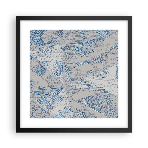 Poster in een zwarte lijst - In een blauwgrijs labyrint - 40x40 cm