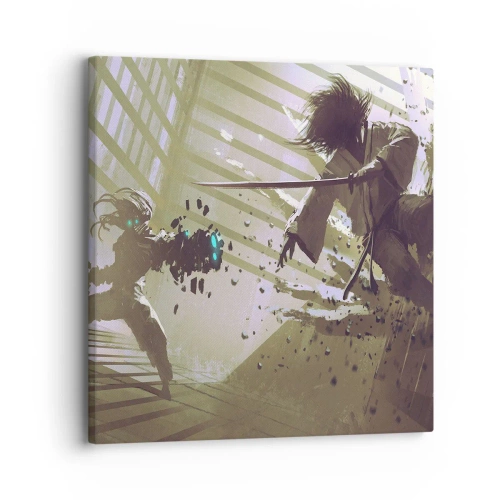 Schilderen op canvas - En je kunt een samoerai zijn - 30x30 cm