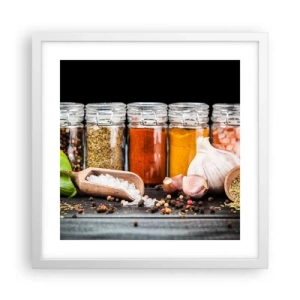 Poster in een witte lijst - Zodat het leven smaak heeft - 40x40 cm