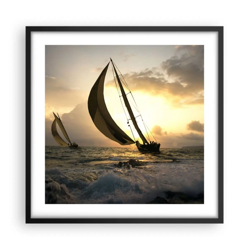 Poster in een zwarte lijst - Met de wind en tegen de wind - 50x50 cm
