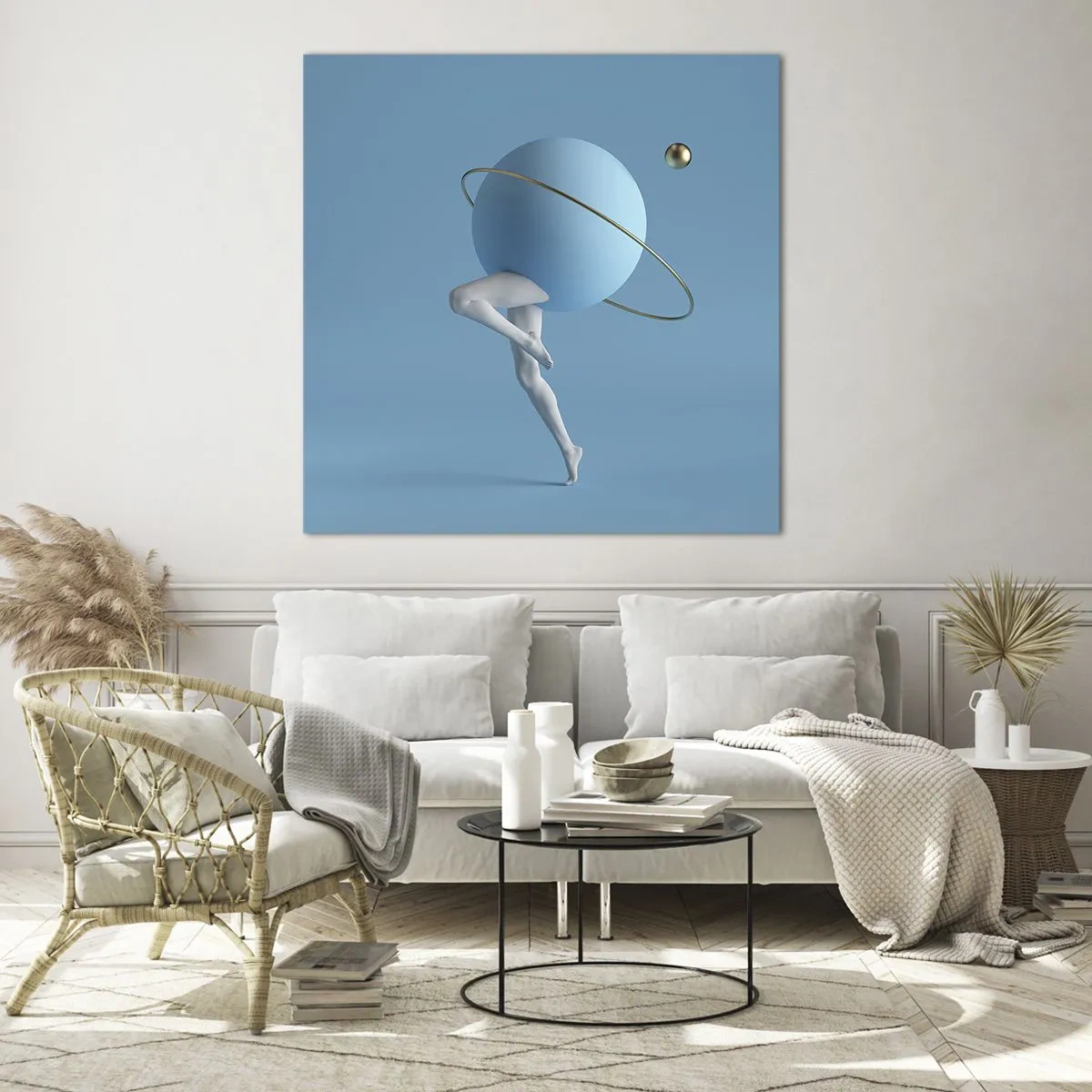 Schilderen op glas - En de planeten zijn gek geworden - 60x60 cm