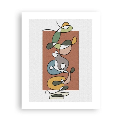 Poster - Abstractie: kleurrijke dans - 40x50 cm