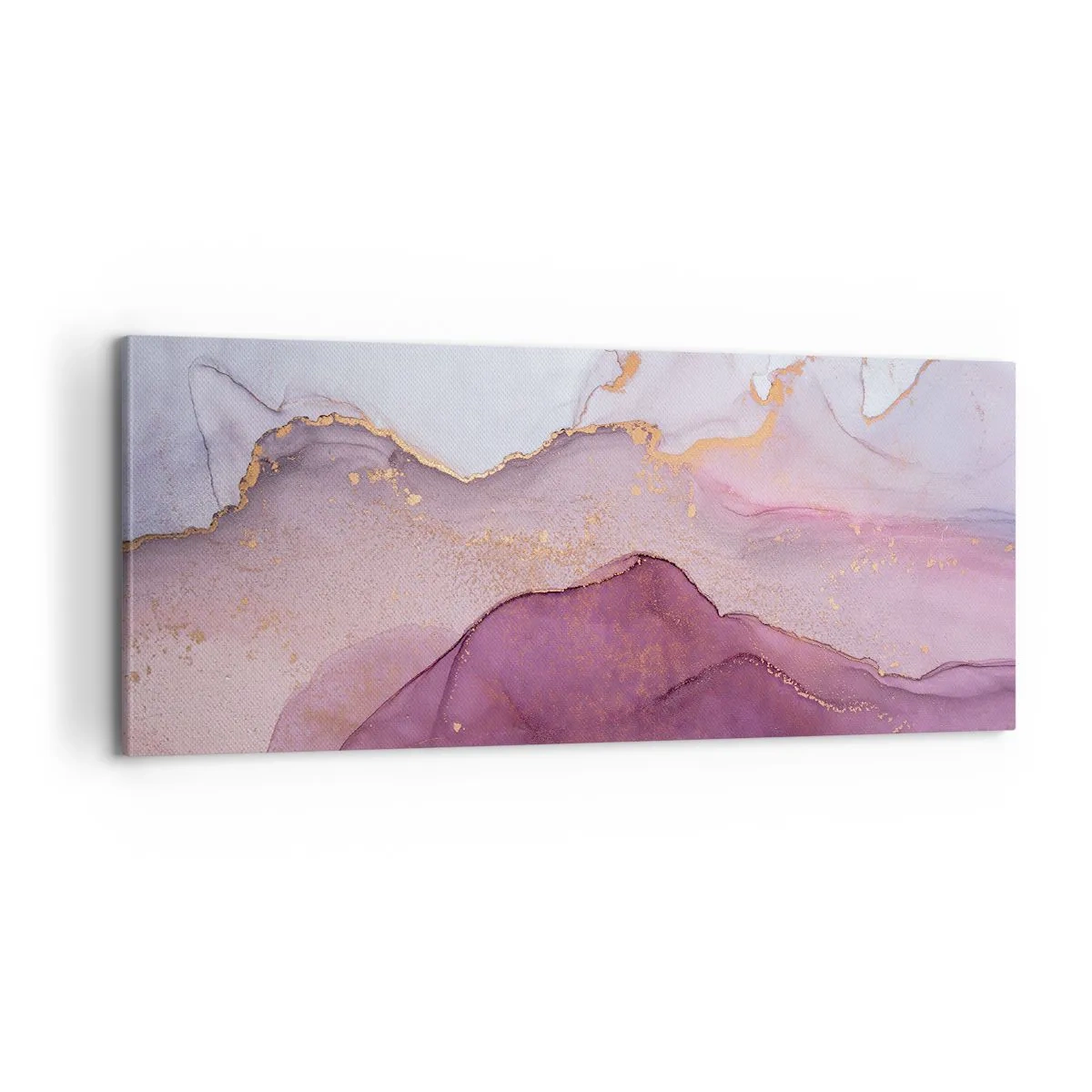 Schilderen op canvas - Lila en paarse golven - 100x40 cm