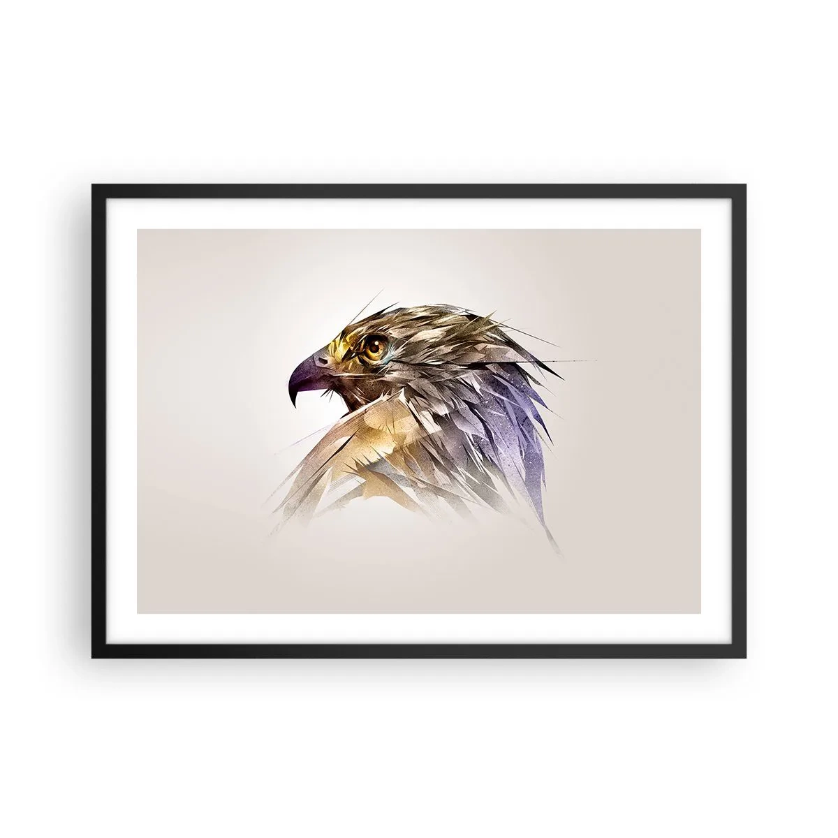 Poster in een zwarte lijst - Portret van een krijger - 70x50 cm