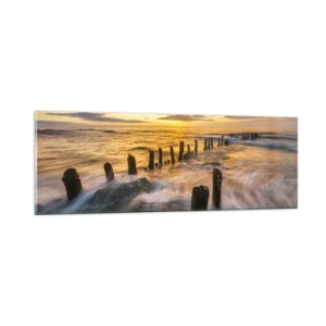 Schilderen op glas - De rauwe schoonheid van de Oostzee - 90x30 cm