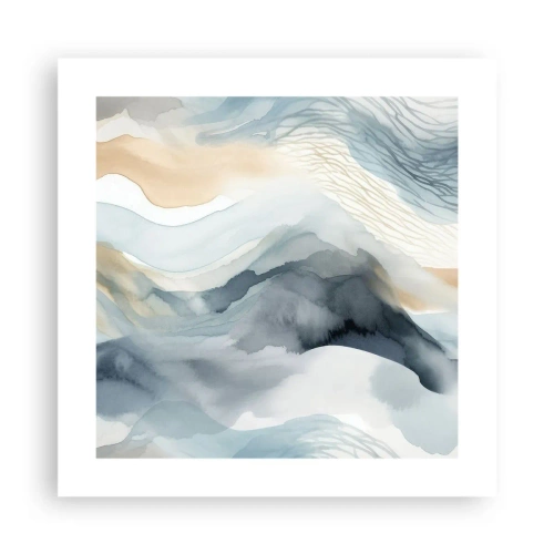 Poster - Besneeuwde en mistige abstractie - 40x40 cm