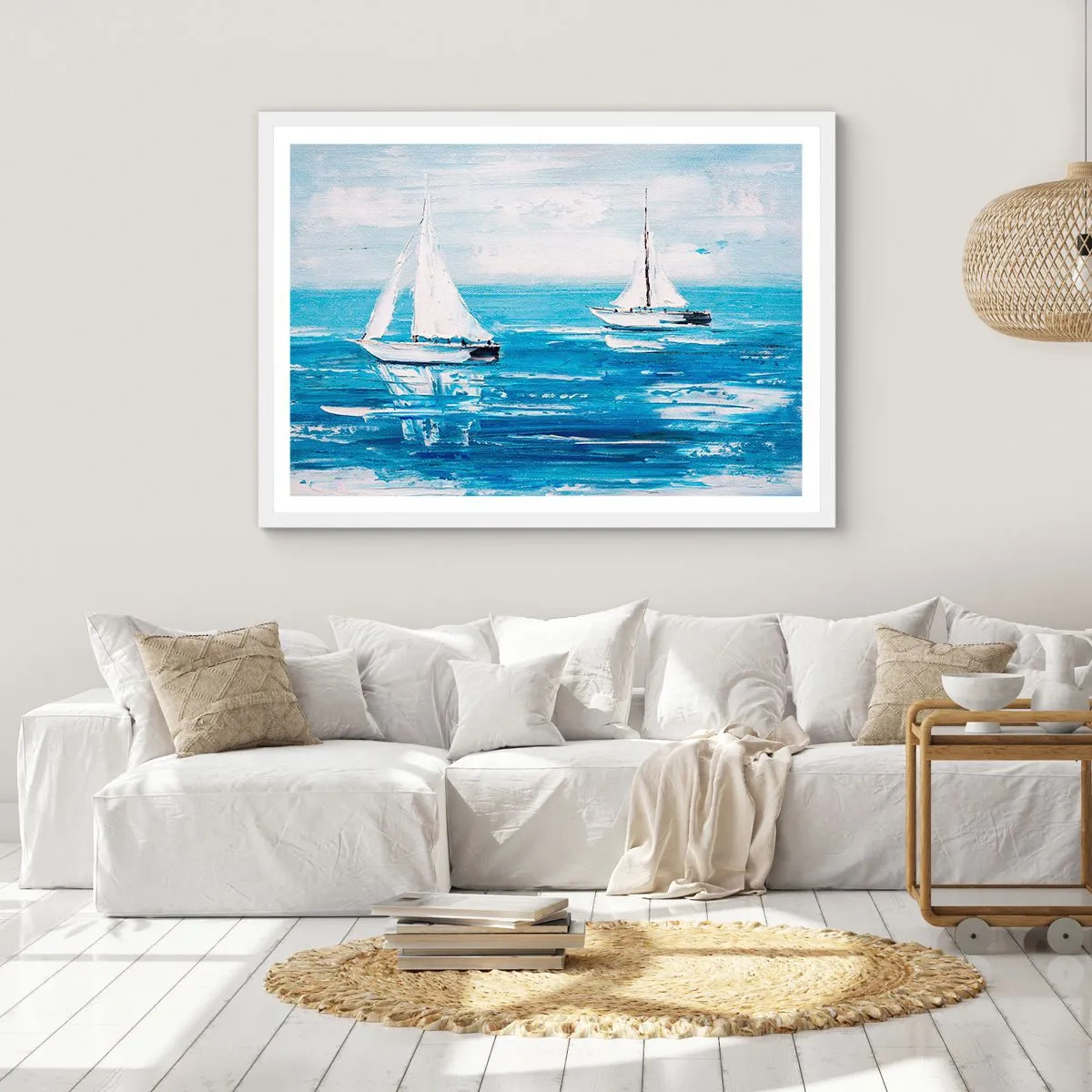 Poster in een witte lijst - Met een vriend aan mijn zijde - 50x40 cm