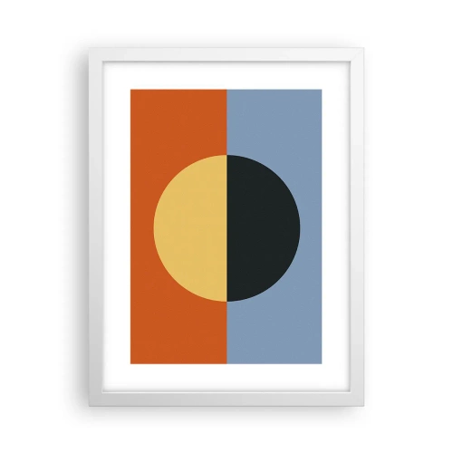 Poster in een witte lijst - Een compositie van warmte en koelte - 30x40 cm