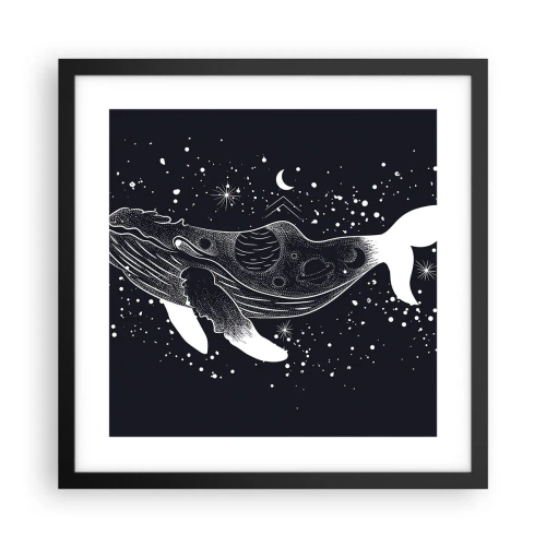 Poster in een zwarte lijst - In de oceaan van het universum - 40x40 cm