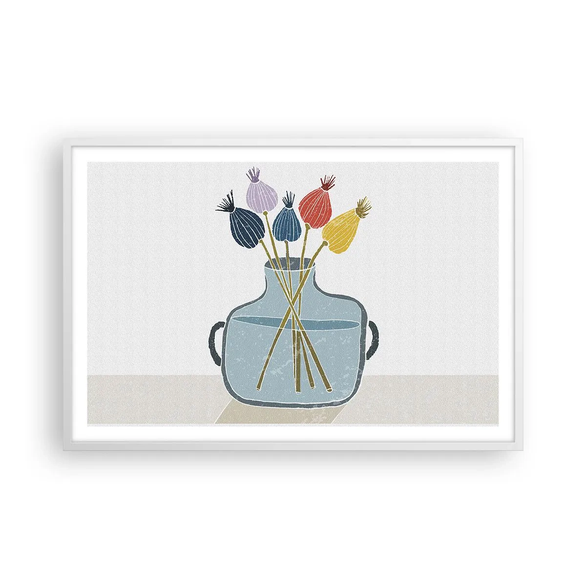 Poster in een witte lijst - Alsof hij met maanzaad heeft gezaaid - 91x61 cm