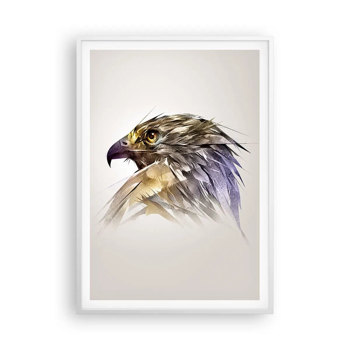 Poster in een witte lijst - Portret van een krijger - 70x100 cm