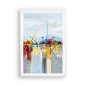 Poster in een witte lijst - Brug van vreugde bij de rivier van het leven - 61x91 cm