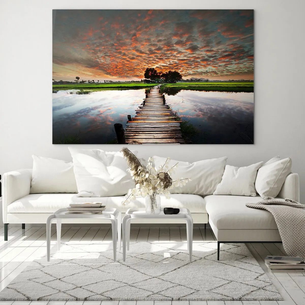 Schilderen op glas - Strek je armen - ademen - 100x70 cm