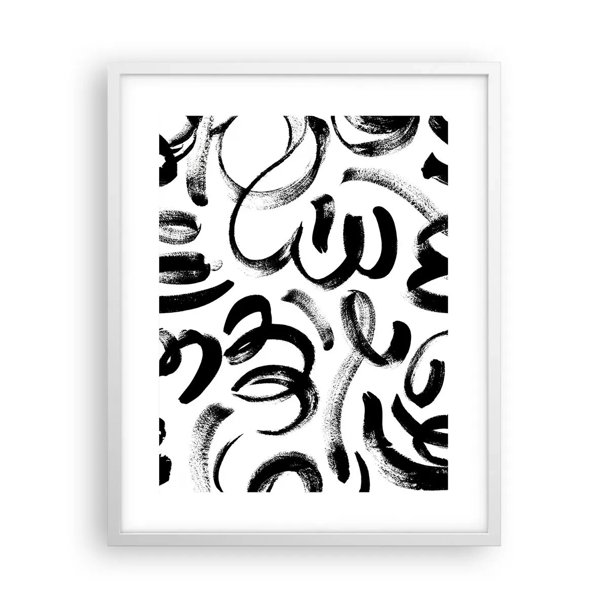 Poster in een witte lijst - Zwart op wit - 40x50 cm