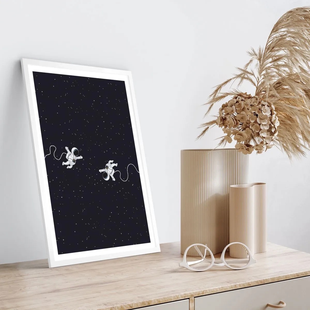 Poster in een witte lijst - Kosmische dans - 70x100 cm