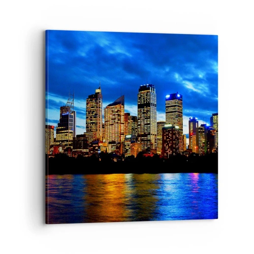 Schilderen op canvas - Een nacht van licht en kleuren - 70x70 cm