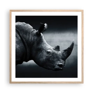 Een poster in een licht eiken lijst - Rechts profiel - 60x60 cm