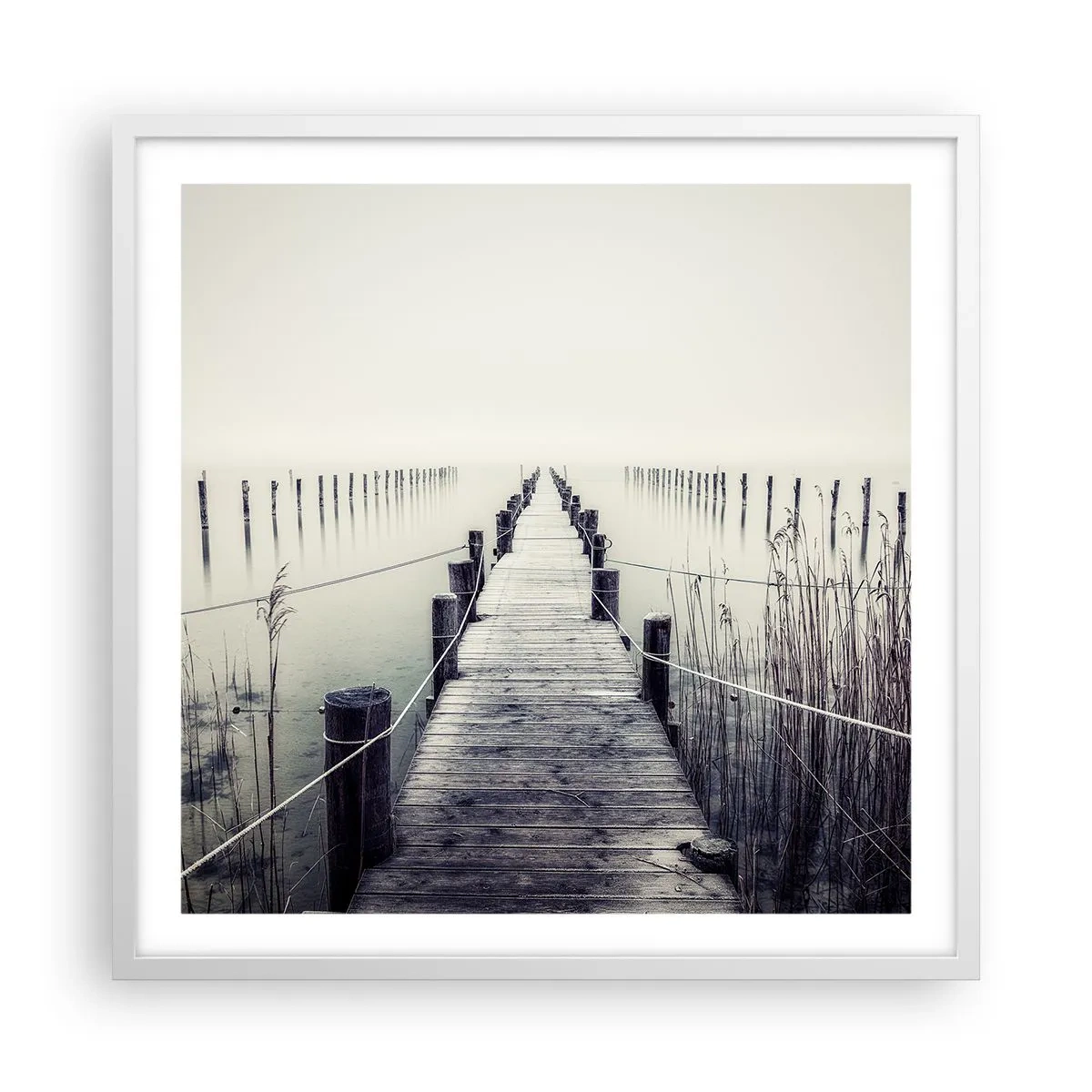 Poster in een witte lijst - Dompel jezelf onder in vrede - 60x60 cm