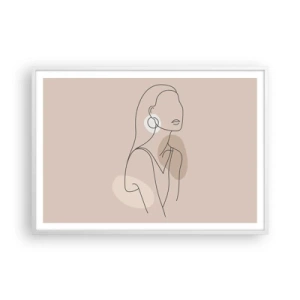 Poster in een witte lijst - meisjesachtig icoon - 100x70 cm