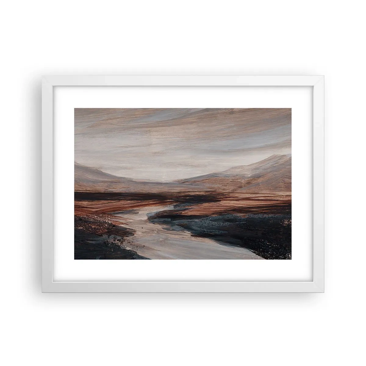 Poster in een witte lijst - Een rustige vallei - 40x30 cm