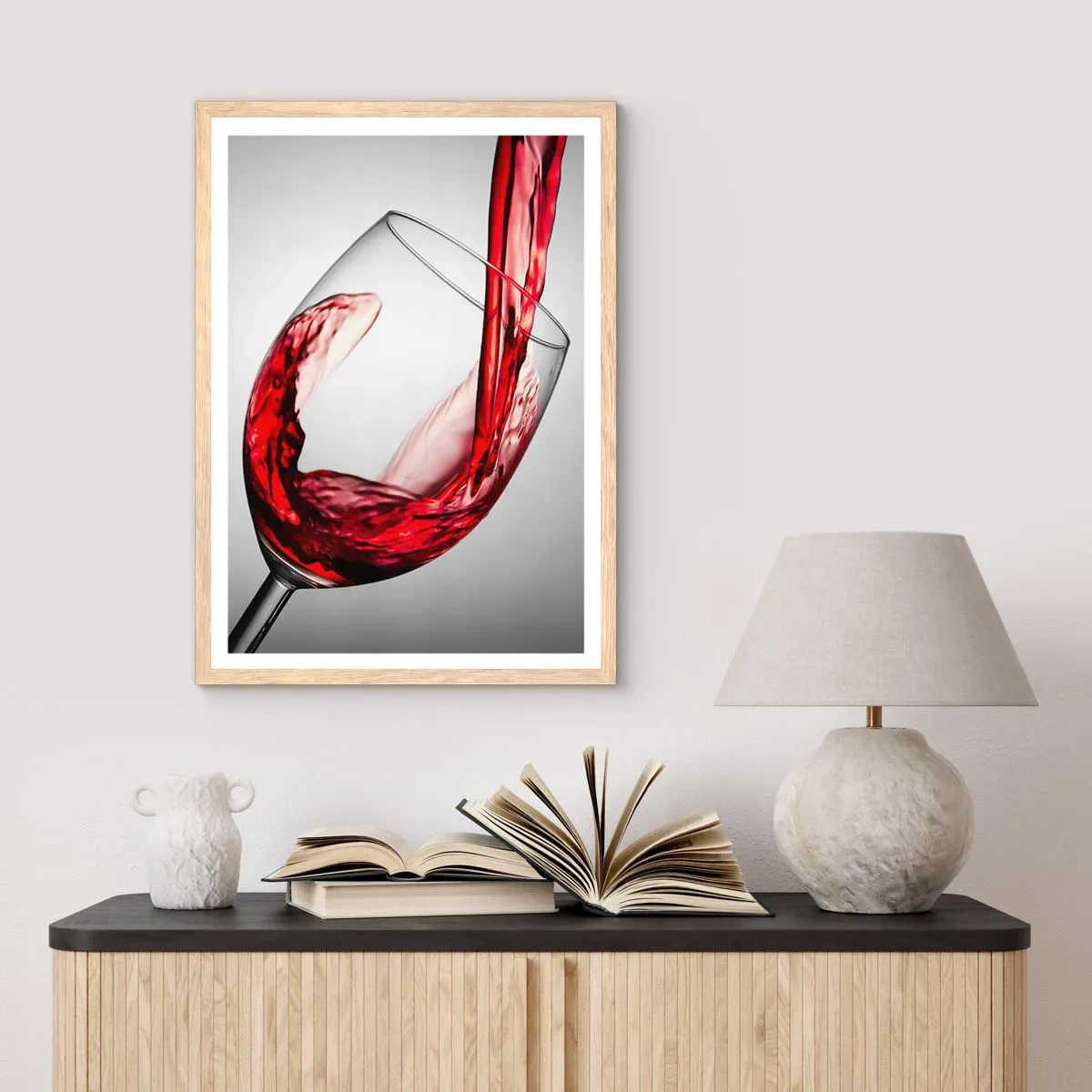 Een poster in een licht eiken lijst - Kleur - beweging - geluid - 30x40 cm