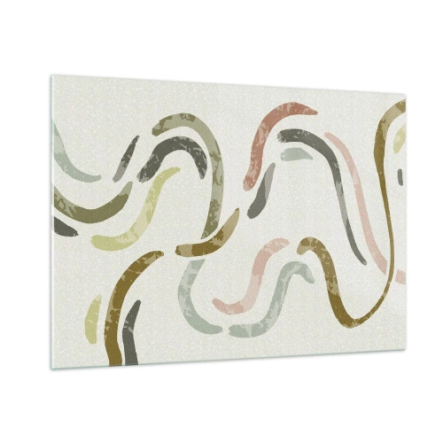 Schilderen op glas - Een vrolijke dans van abstractie - 100x70 cm
