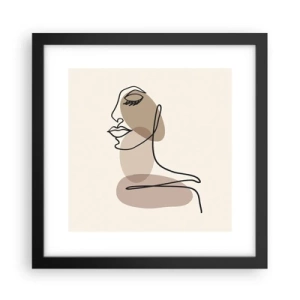 Poster in een zwarte lijst - Luisteren naar zichzelf - 30x30 cm