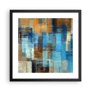 Poster in een zwarte lijst - Door de blauwe sluier - 40x40 cm