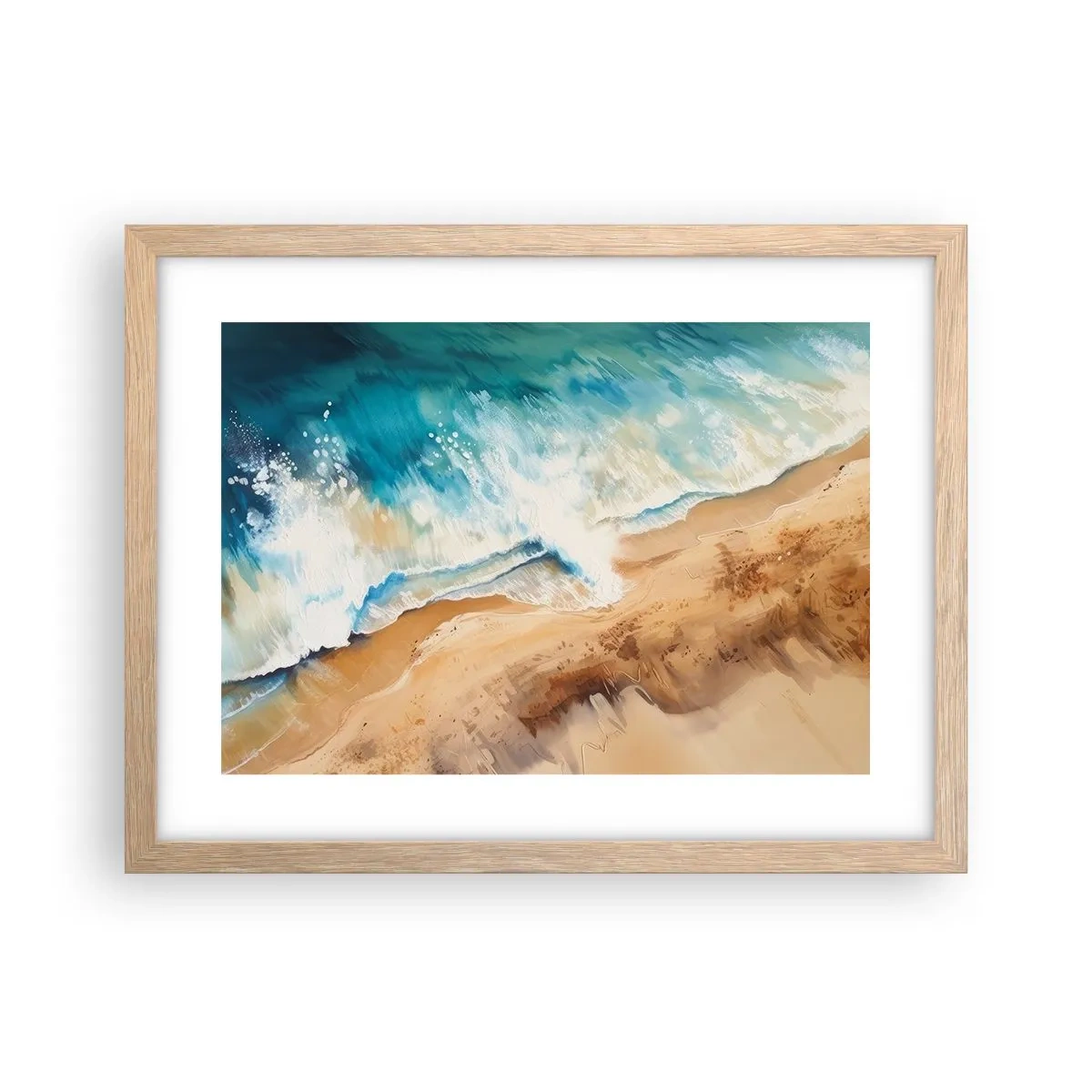 Een poster in een licht eiken lijst - De terugkerende golf - 40x30 cm