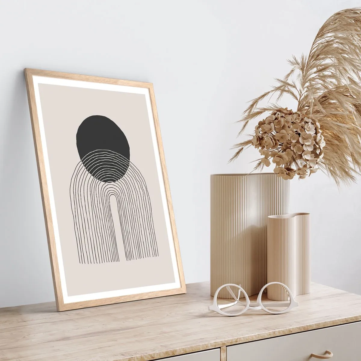 Een poster in een licht eiken lijst - Bibberen en vertrouwen - 50x70 cm