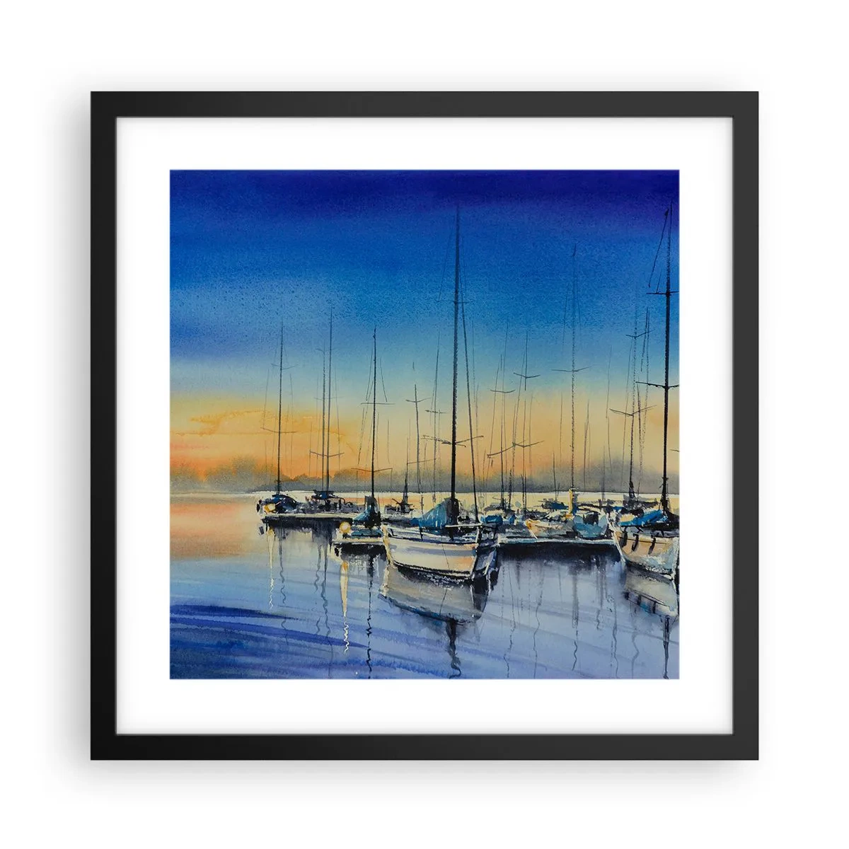 Poster in een zwarte lijst - Einde van een goede dag - 40x40 cm