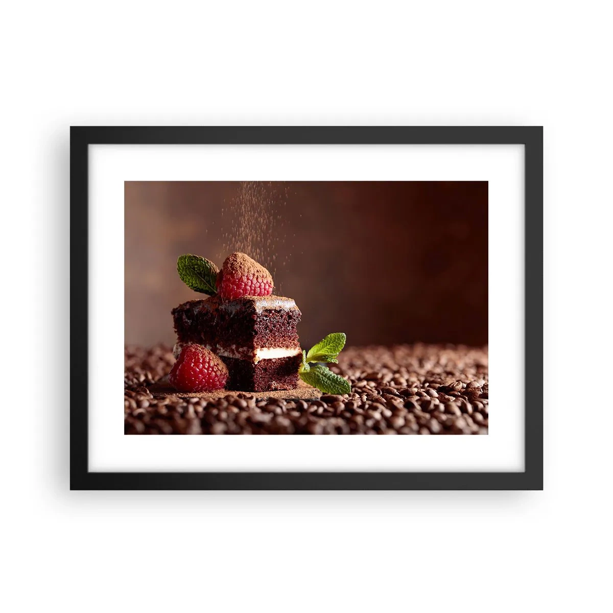 Poster in een zwarte lijst - Het leven is zoet - 40x30 cm