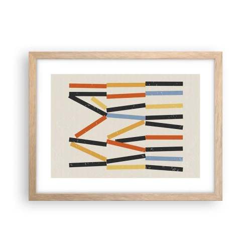 Een poster in een licht eiken lijst - Compositie op goed niveau - 40x30 cm