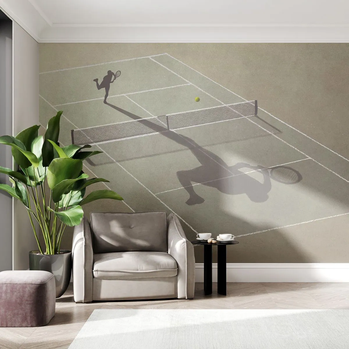 Fotobehang Standard Eco - Jezelf overwinnen - Tennis, Rechtbanken, Sport - 400x280 cm