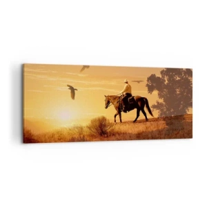 Schilderen op canvas - Alleen over de prairie - 120x50 cm