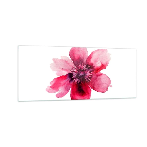 Schilderen op glas - Een karmijnrode geurende kus - 100x40 cm