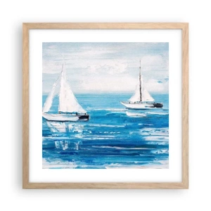 Een poster in een licht eiken lijst - Met een vriend aan mijn zijde - 40x40 cm