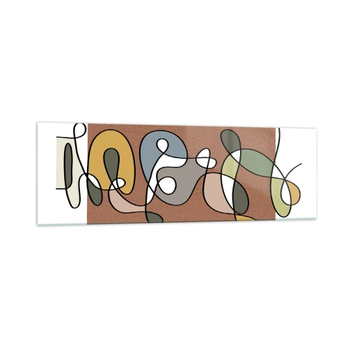 Schilderen op glas - Abstractie die het glimlachen waard is - 160x50 cm