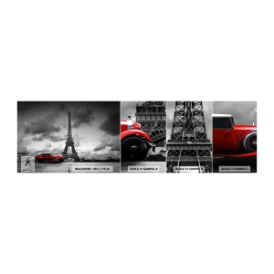 Fotobehang Monster Zelfklevend Deluxe Sticker - Nog niet zo lang geleden in Parijs - Automobiel, Eiffeltoren, Parijs - 100x30 cm