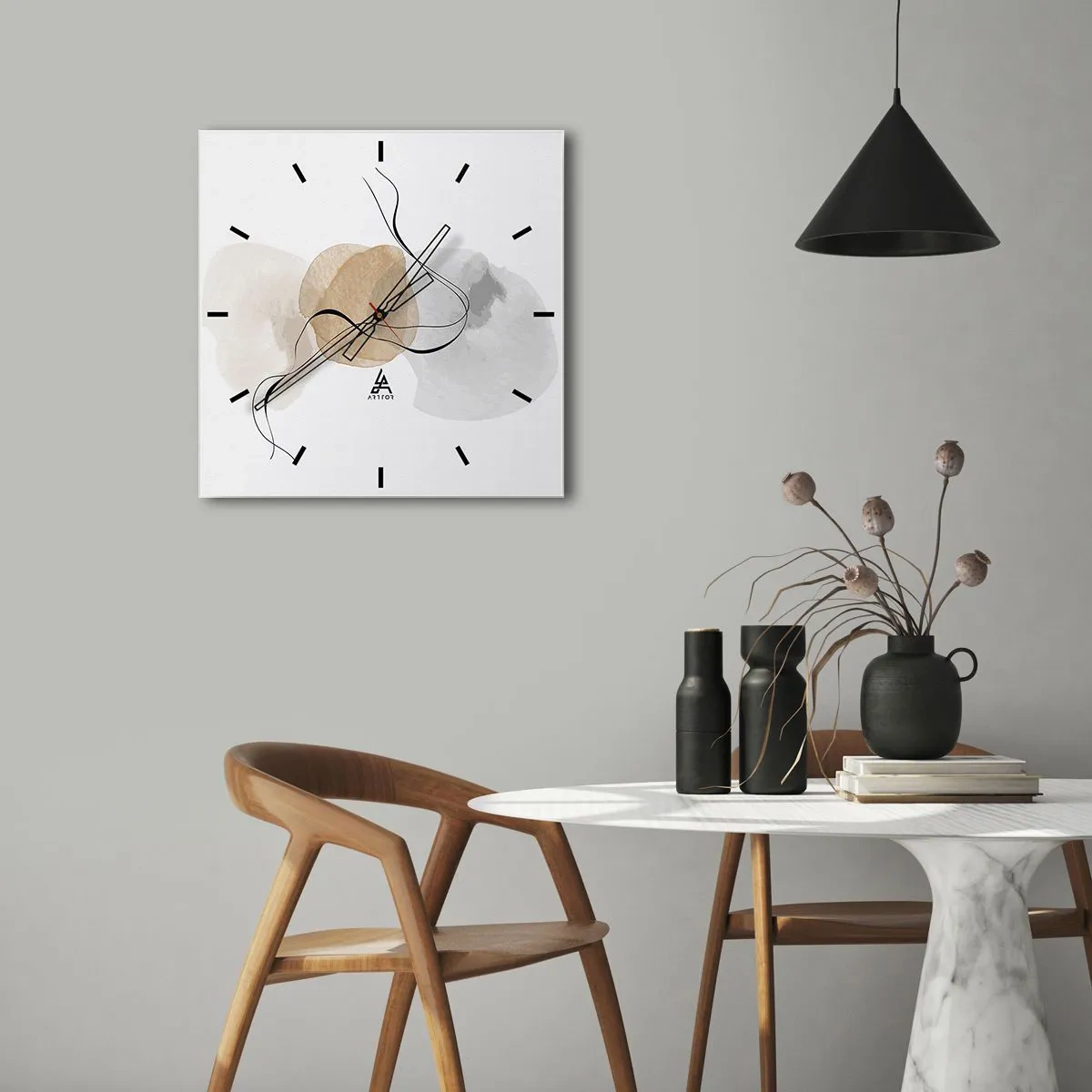 Wandklok - Klok - Lucht kralen - 30x30 cm