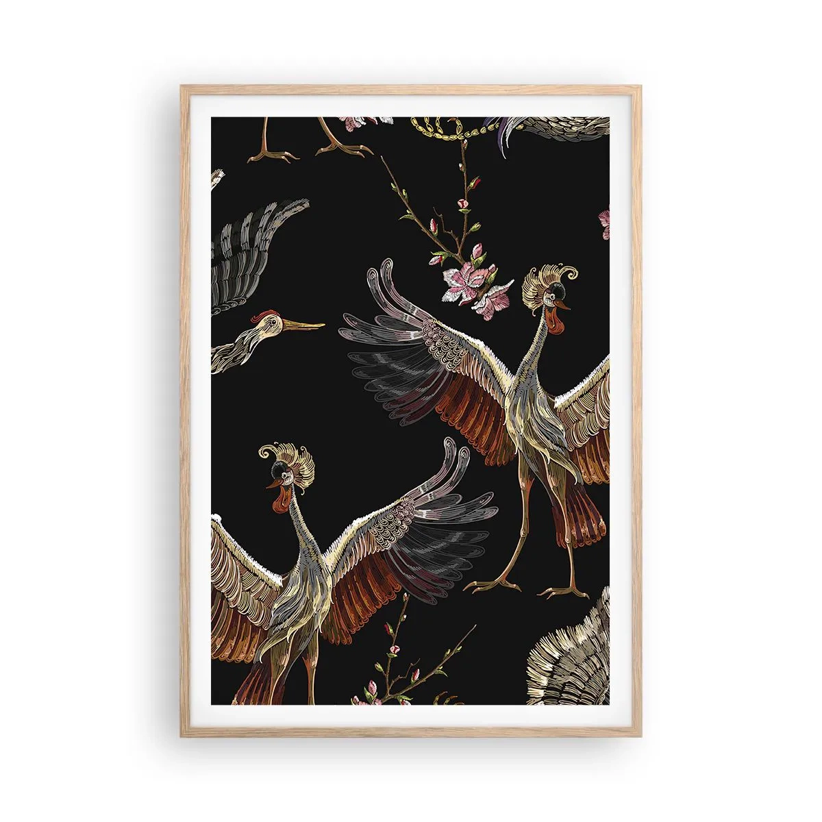 Een poster in een licht eiken lijst - Een sprookjesvogel - 70x100 cm