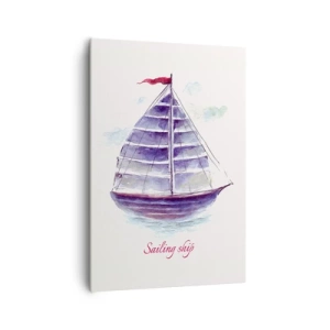 Schilderen op canvas - Volle zeilen en rustig water - 70x100 cm