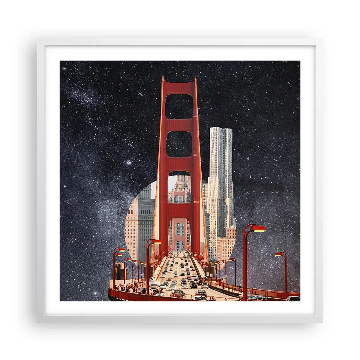 Poster in een witte lijst - Altijd in het centrum - 60x60 cm