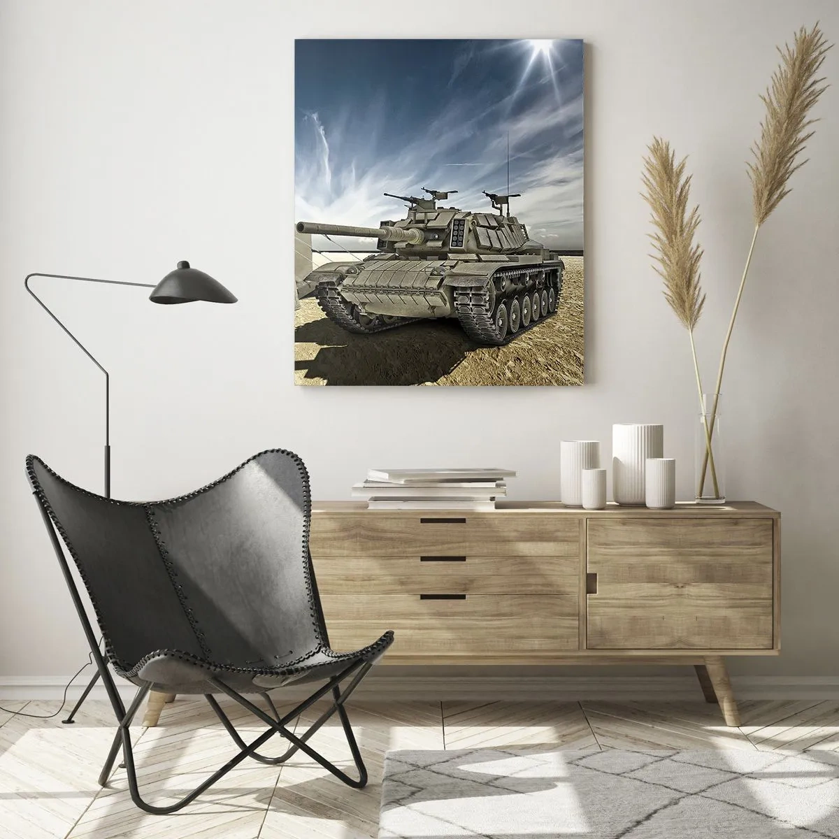 Schilderen op glas - Een militaire droom - 50x70 cm