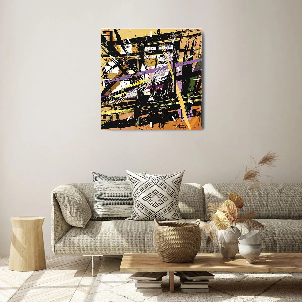 Wandklok - Klok - Een scherp snijden - 40x40 cm