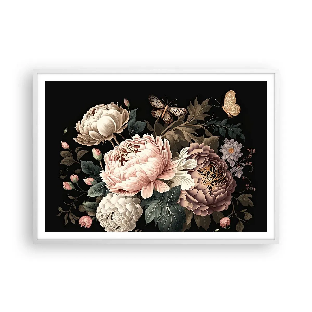 Poster in een witte lijst - In barokstijl - 100x70 cm