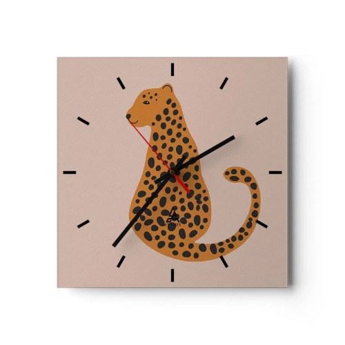 Wandklok - Klok - Luipaardprint is een modieus print - 30x30 cm